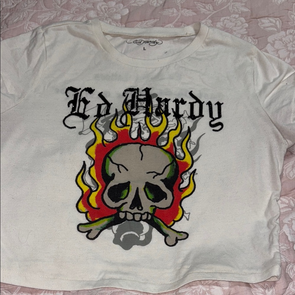 Ed Hardy White Graphic Tee